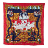 エルメス カレ90 LE PARADIS DU ROY 王の楽園 スカーフ レッド マルチカラー レディース HERMES 【中古】